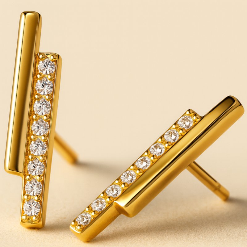 Kolczyki sztyfty srebro pozłacane srebro próba 925 eleganckie dla kobiety