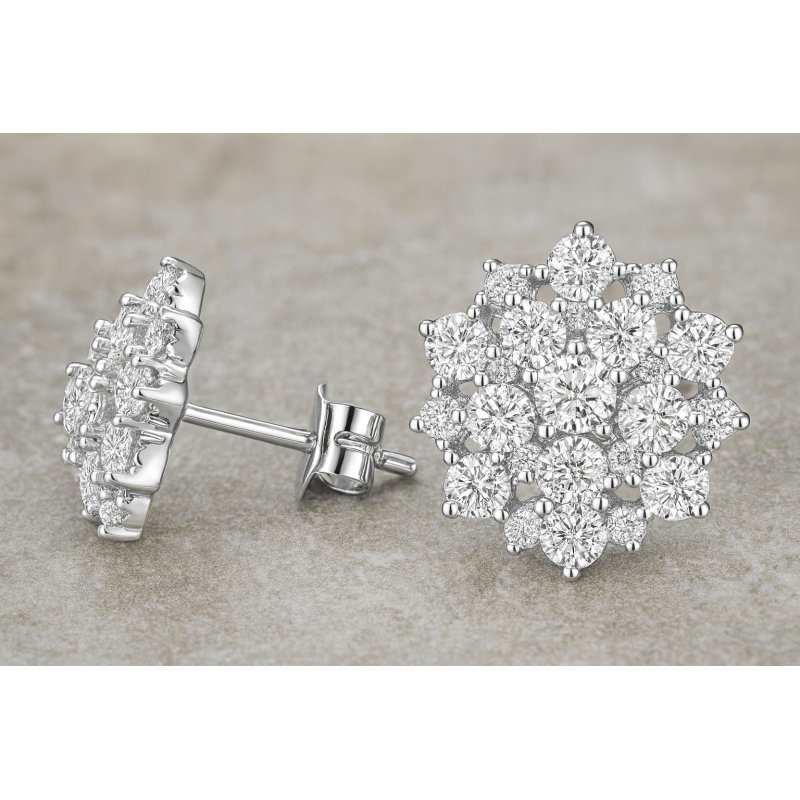 Srebrne kolczyki rodowane wkrętki sztyfty kryształy na przyjęcie wesele