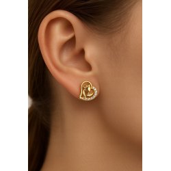 Srebrne kolczyki serca róże dla dziewczyny srebro pozłacane 925