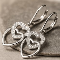 Kolczyki srebrne wiszące kolczyki angielskie rodowane srebro dla kobiety