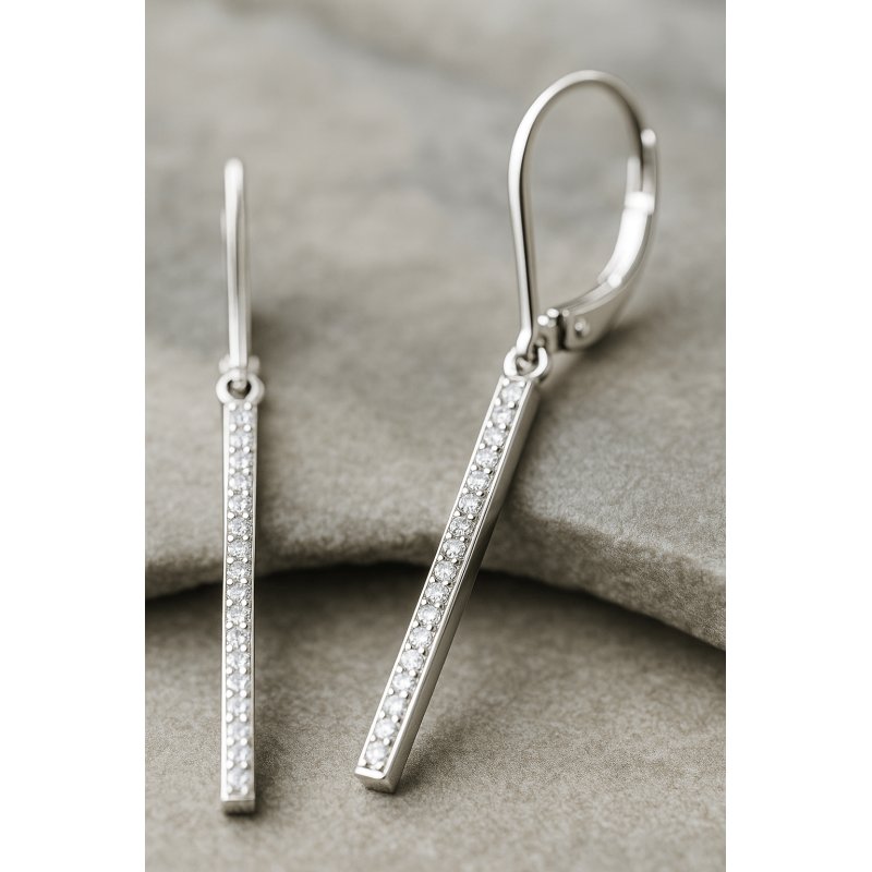 Długie srebrne kolczyki wiszące rodowane srebro