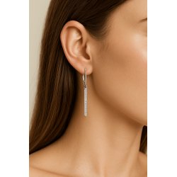 Długie srebrne kolczyki wiszące rodowane srebro