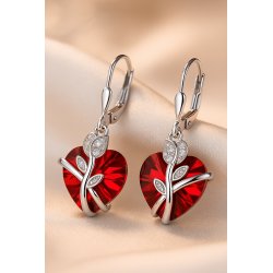 Kolczyki srebrne wiszące damskie serca srebro 925