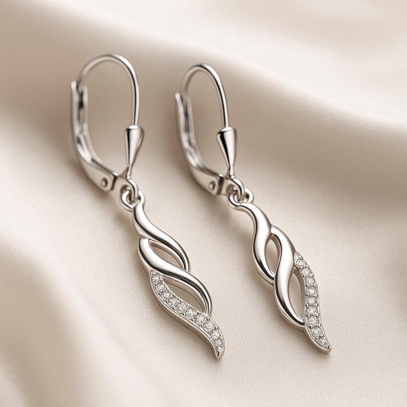 Srebrne kolczyki srebro długie wiszące kolczyki srebro rodowane oryginalne