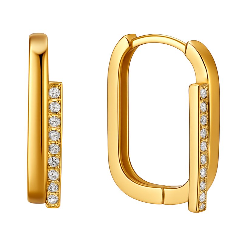 Kolczyki eleganckie damskie pozłacane srebro 925 angielskie