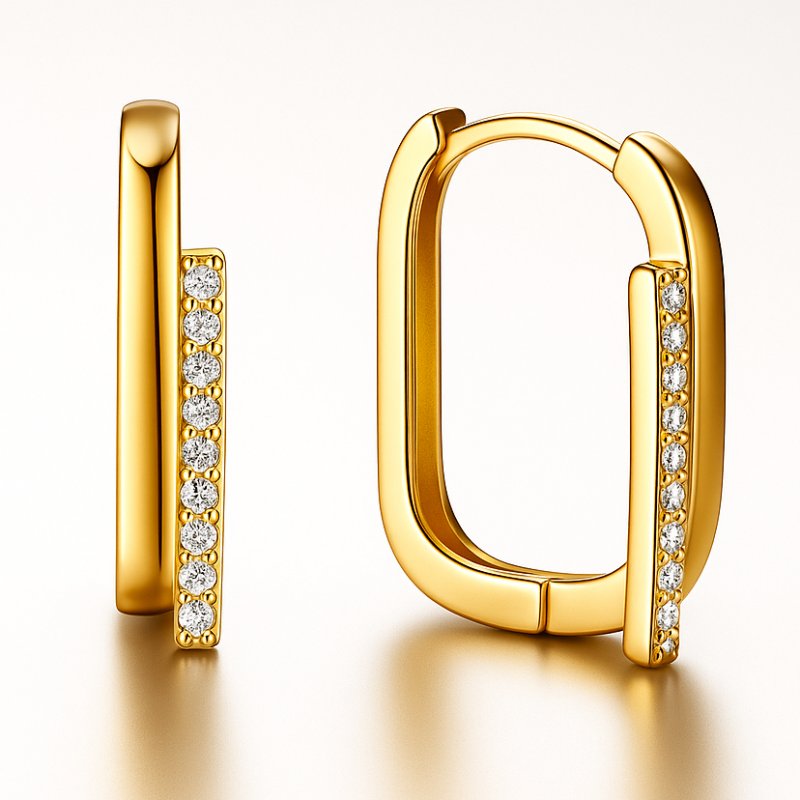 Kolczyki eleganckie damskie pozłacane srebro 925 angielskie