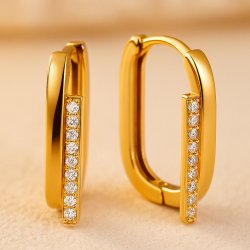 Kolczyki eleganckie damskie pozłacane srebro 925 angielskie