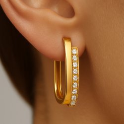 Kolczyki eleganckie damskie pozłacane srebro 925 angielskie