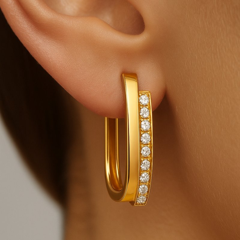 Kolczyki eleganckie damskie pozłacane srebro 925 angielskie