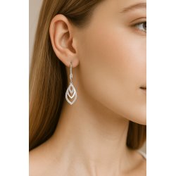 Kolczyki srebrne wiszące z cyrkoniami srebro próba 925 długie kolczyki