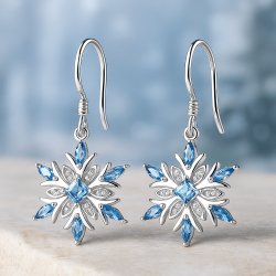Srebrne kolczyki śnieżki wiszące rodowane kolczyki srebro próba 925