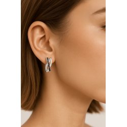 Piękne srebrne kolczyki 925 czarne kolczyki srebro próba 925 angielskie