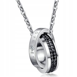 Naszyjnik wieczna miłość damski i męski dla par stal chirurgiczna 316L