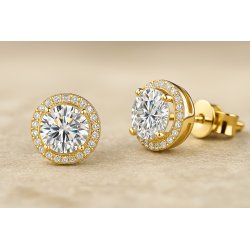 Kolczyki srebrne wkrętki sztyfty srebro próby 925 pozłacane oryginalne