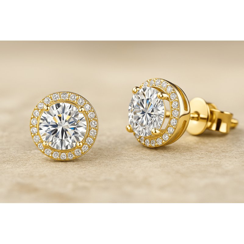 Kolczyki srebrne wkrętki sztyfty srebro próby 925 pozłacane oryginalne