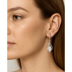 Duże kolczyki srebrne wiszące srebro próba 925 długie kolczyki angielskie