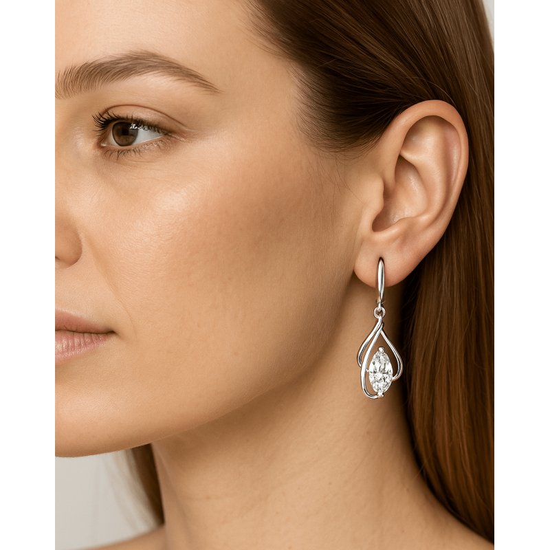 Duże kolczyki srebrne wiszące srebro próba 925 długie kolczyki angielskie