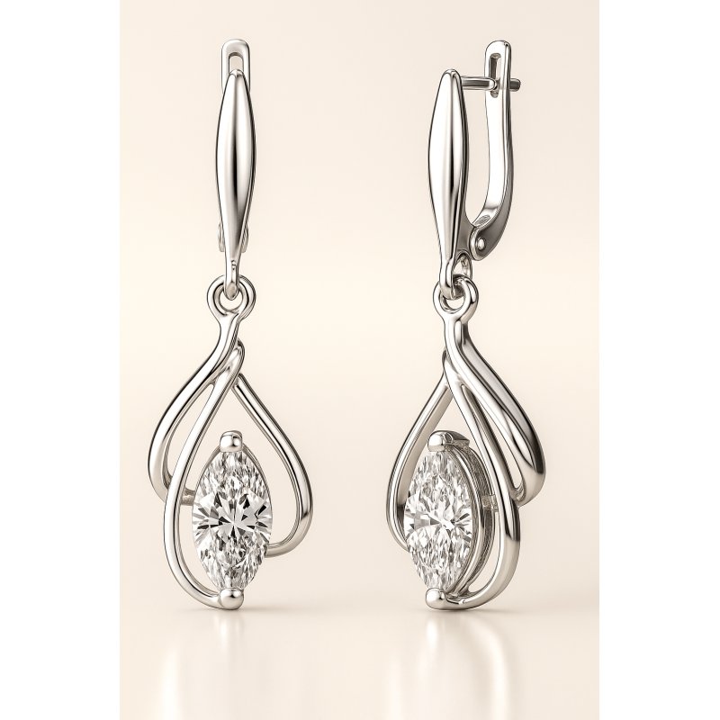 Duże kolczyki srebrne wiszące srebro próba 925 długie kolczyki angielskie