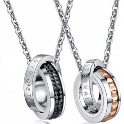Naszyjnik wieczna miłość damski dla zakochanych stal chirurgiczna 316L