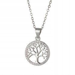 Srebrny naszyjnik drzewko szczęścia stal chirurgiczna szlachetna 316L