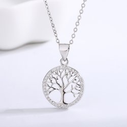 Srebrny naszyjnik drzewko szczęścia stal chirurgiczna szlachetna 316L