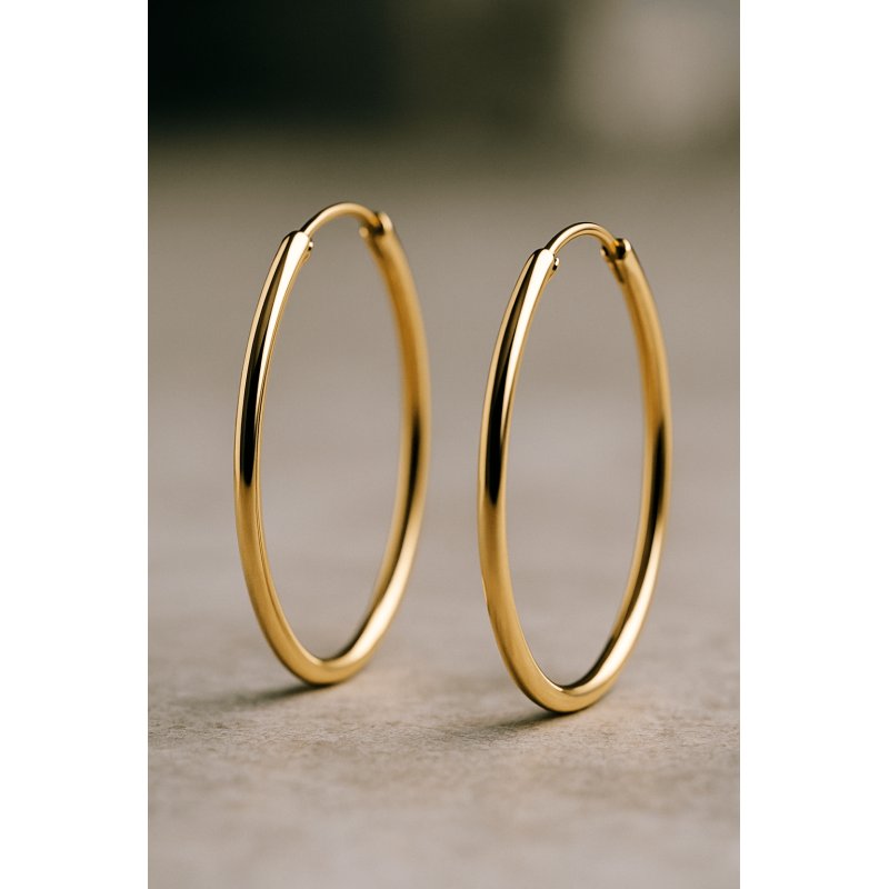 Kolczyki srebrne koła kółka damskie srebro pozłacane 925