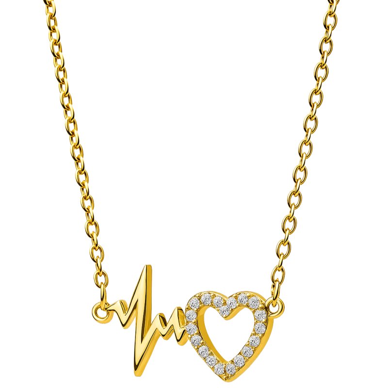 Srebrny naszyjnik linia życia serce srebro pozłacane cyrkonia