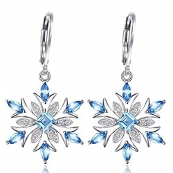 Srebrny komplet damski śnieżki śnieżynki gwiazdki na Święta srebro 925