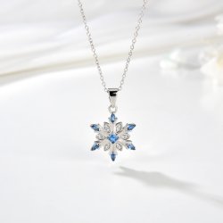 Srebrny komplet damski śnieżki śnieżynki gwiazdki na Święta srebro 925