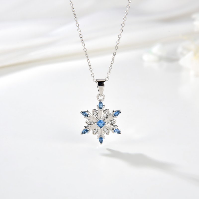 Srebrny komplet damski śnieżki śnieżynki gwiazdki na Święta srebro 925