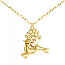 Srebrny komplet damski renifery na Święta srebro pozłacane 925