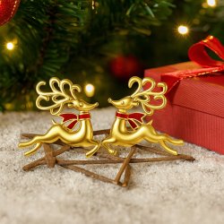 Srebrny komplet damski renifery na Święta srebro pozłacane 925