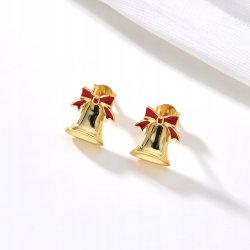 Srebrny komplet dzwonki na Święta srebro pozłacane 925