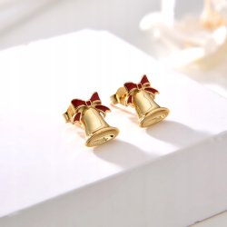 Srebrny komplet dzwonki na Święta srebro pozłacane 925