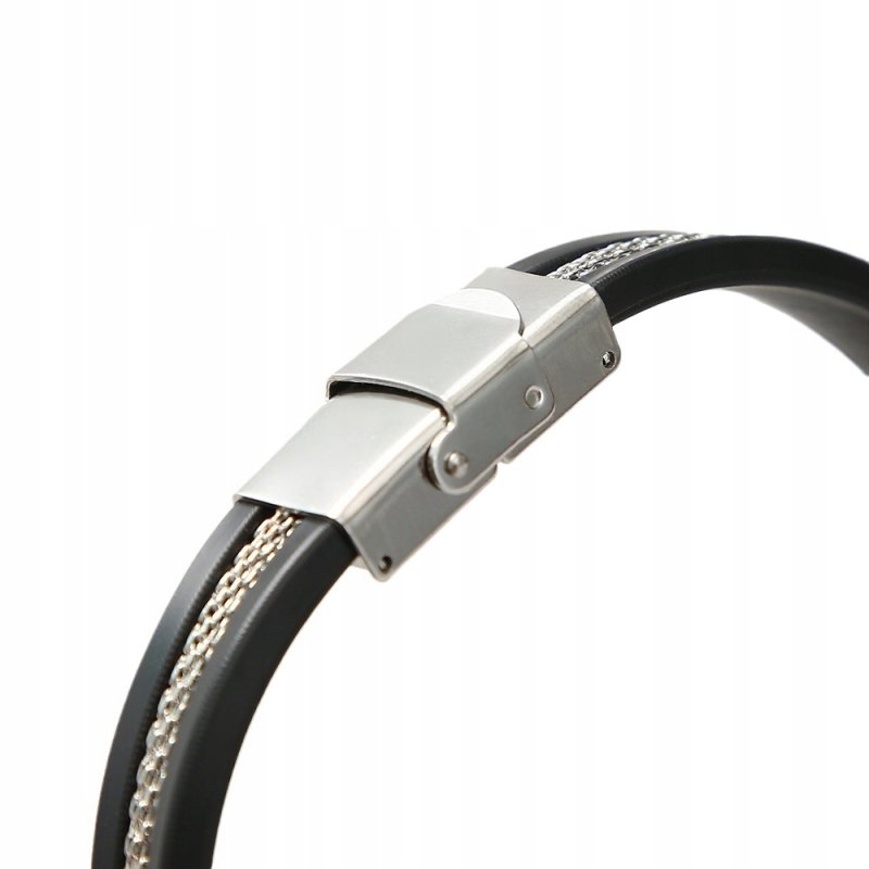 Czarna bransoletka czarne męska stal szlachetna 316L