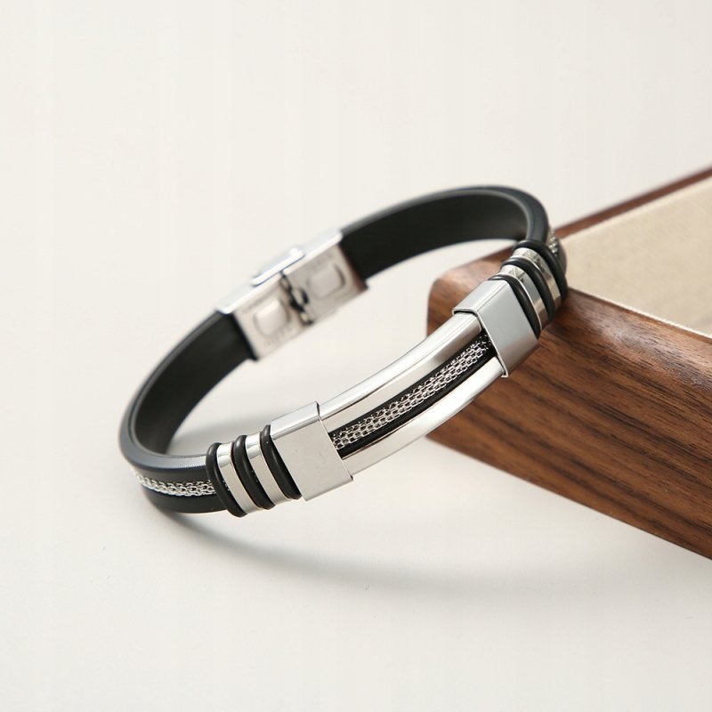 Czarna bransoletka czarne męska stal szlachetna 316L