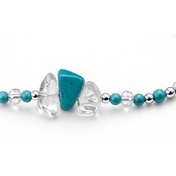 Srebrna damska bransoletka w butelce grudzień turkus srebro próba 925