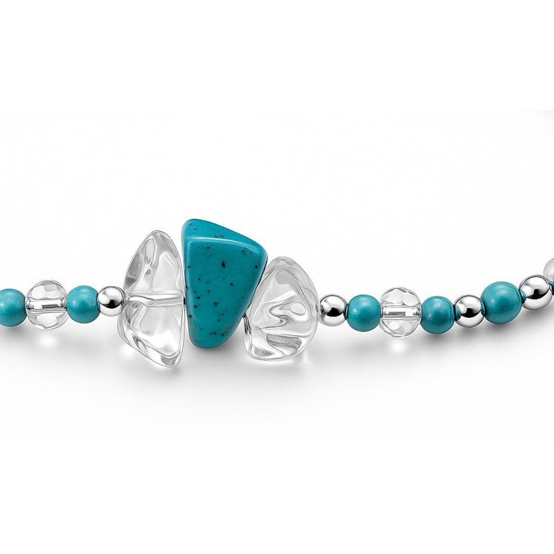 Srebrna damska bransoletka w butelce grudzień turkus srebro próba 925