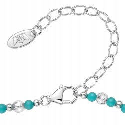 Srebrna damska bransoletka w butelce grudzień turkus srebro próba 925
