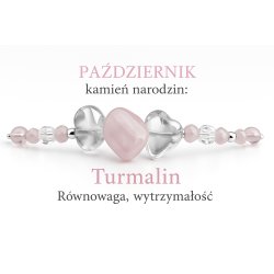 Srebrna damska bransoletka w butelce październik turmalin srebro próba 925