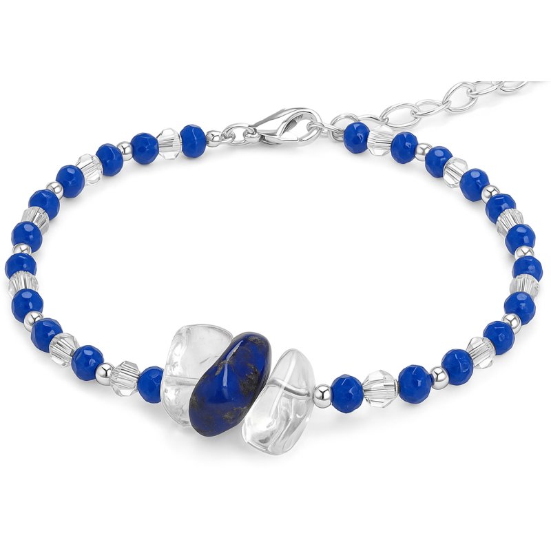 Srebrna damska bransoletka w butelce wrzesień szafir srebro próba 925