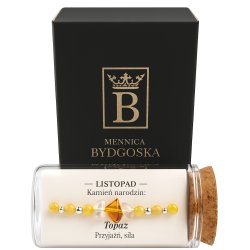 Srebrna damska bransoletka w butelce listopad topaz srebro próba 925