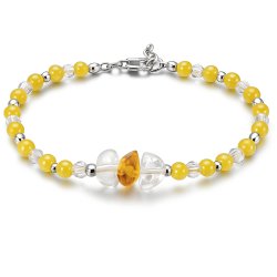 Srebrna damska bransoletka w butelce listopad topaz srebro próba 925