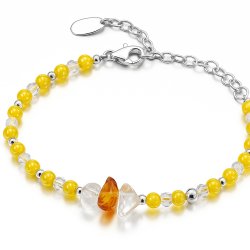 Srebrna damska bransoletka w butelce listopad topaz srebro próba 925