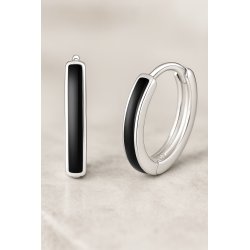 Srebrne kolczyki kółka koła czarne srebro próba 925