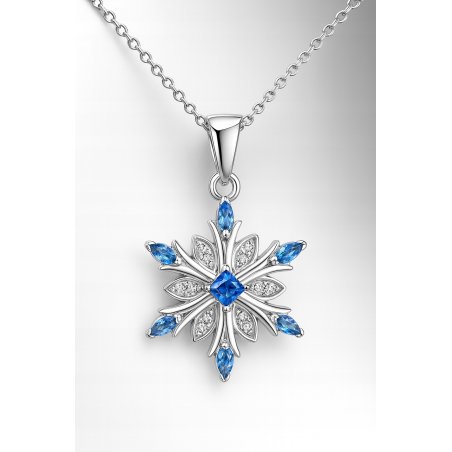 Srebrny Naszyjnik Świąteczny „Błękitny Płatek Śniegu” – idealny prezent pod choinkę