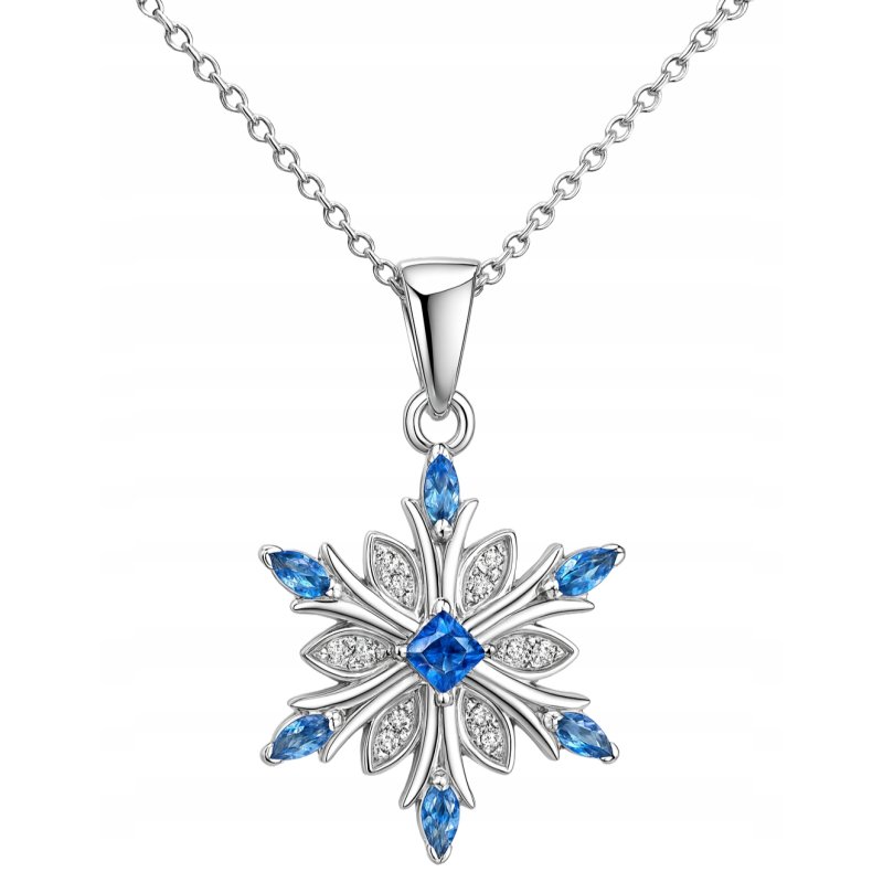 Srebrny Naszyjnik Świąteczny „Błękitny Płatek Śniegu” – idealny prezent pod choinkę