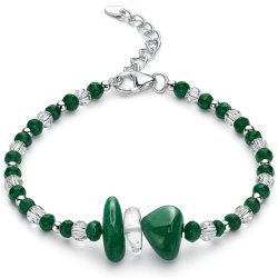 Srebrna damska bransoletka w butelce maj szmaragd srebro próba 925