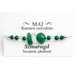 Srebrna damska bransoletka w butelce maj szmaragd srebro próba 925