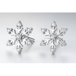 Srebrne kolczyki śnieżki wkrętki sztyfty prezent na święta srebro próba 925